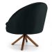Kit 2 Poltronas Decorativas Giratórias Base Giromad Madeira Rafa B-300 Veludo Preto - Domi