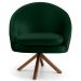 Kit 2 Poltronas Decorativas Giratórias Base Giromad Madeira Rafa B-303 Veludo Verde Musgo - Domi