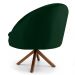 Kit 2 Poltronas Decorativas Giratórias Base Giromad Madeira Rafa B-303 Veludo Verde Musgo - Domi