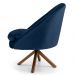 Kit 2 Poltronas Decorativas Giratórias Base Giromad Madeira Rafa B-304 Veludo Azul Marinho - Domi