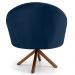 Kit 2 Poltronas Decorativas Giratórias Base Giromad Madeira Rafa B-304 Veludo Azul Marinho - Domi