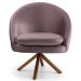Kit 2 Poltronas Decorativas Giratórias Base Giromad Madeira Rafa B-305 Veludo Rosê - Domi