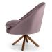 Kit 2 Poltronas Decorativas Giratórias Base Giromad Madeira Rafa B-305 Veludo Rosê - Domi
