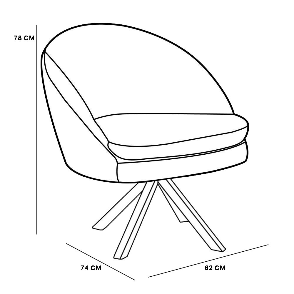 Kit 2 Poltronas Decorativas Giratórias Base Giromad Madeira Rafa B-305 Veludo Rosê - Domi