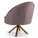 Kit 2 Poltronas Decorativas Giratórias Base Giromad Madeira Rafa B-305 Veludo Rosê - Domi
