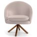 Kit 2 Poltronas Decorativas Giratórias Base Giromad Madeira Rafa B-309 Veludo Bege - Domi