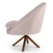 Kit 2 Poltronas Decorativas Giratórias Base Giromad Madeira Rafa B-309 Veludo Bege - Domi