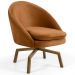 Kit 2 Poltronas Decorativas Giratórias Base Ka Madeira Rafa B-262 Veludo Telha - Domi