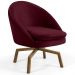 Kit 2 Poltronas Decorativas Giratórias Base Ka Madeira Rafa B-278 Veludo Marsala - Domi
