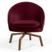 Kit 2 Poltronas Decorativas Giratórias Base Ka Madeira Rafa B-278 Veludo Marsala - Domi