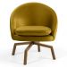 Kit 2 Poltronas Decorativas Giratórias Base Ka Madeira Rafa B-279 Veludo Mostarda - Domi
