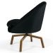 Kit 2 Poltronas Decorativas Giratórias Base Ka Madeira Rafa B-300 Veludo Preto - Domi