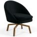 Kit 2 Poltronas Decorativas Giratórias Base Ka Madeira Rafa B-300 Veludo Preto - Domi