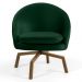Kit 2 Poltronas Decorativas Giratórias Base Ka Madeira Rafa B-303 Veludo Verde Musgo - Domi
