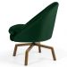 Kit 2 Poltronas Decorativas Giratórias Base Ka Madeira Rafa B-303 Veludo Verde Musgo - Domi
