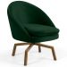 Kit 2 Poltronas Decorativas Giratórias Base Ka Madeira Rafa B-303 Veludo Verde Musgo - Domi