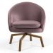 Kit 2 Poltronas Decorativas Giratórias Base Ka Madeira Rafa B-305 Veludo Rosê - Domi