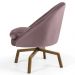 Kit 2 Poltronas Decorativas Giratórias Base Ka Madeira Rafa B-305 Veludo Rosê - Domi