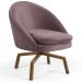 Kit 2 Poltronas Decorativas Giratórias Base Ka Madeira Rafa B-305 Veludo Rosê - Domi
