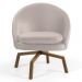 Kit 2 Poltronas Decorativas Giratórias Base Ka Madeira Rafa B-309 Veludo Bege - Domi