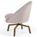 Kit 2 Poltronas Decorativas Giratórias Base Ka Madeira Rafa B-309 Veludo Bege - Domi