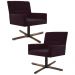 Kit 2 Poltronas Decorativas Giratórias Base Xis Madeira Angel B-292 Veludo Uva - Domi