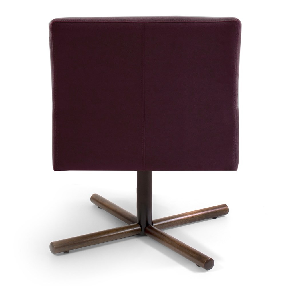 Kit 2 Poltronas Decorativas Giratórias Base Xis Madeira Angel B-292 Veludo Uva - Domi