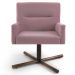 Kit 2 Poltronas Decorativas Giratórias Base Xis Madeira Angel B-305 Veludo Rosa - Domi