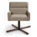 Kit 2 Poltronas Decorativas Giratórias Base Xis Madeira Angel B-68 Veludo Marrom Claro - Domi