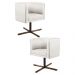 Kit 2 Poltronas Decorativas Giratórias Base Xis Madeira Betina A-48 Linho Flocos - Domi