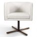 Kit 2 Poltronas Decorativas Giratórias Base Xis Madeira Betina A-48 Linho Flocos - Domi