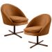 Kit 2 Poltronas Decorativas Giratórias Base Xis Madeira Rafa B-262 Veludo Telha - Domi