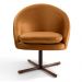 Kit 2 Poltronas Decorativas Giratórias Base Xis Madeira Rafa B-262 Veludo Telha - Domi