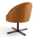 Kit 2 Poltronas Decorativas Giratórias Base Xis Madeira Rafa B-262 Veludo Telha - Domi