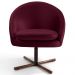 Kit 2 Poltronas Decorativas Giratórias Base Xis Madeira Rafa B-278 Veludo Marsala - Domi