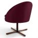 Kit 2 Poltronas Decorativas Giratórias Base Xis Madeira Rafa B-278 Veludo Marsala - Domi
