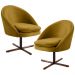 Kit 2 Poltronas Decorativas Giratórias Base Xis Madeira Rafa B-279 Veludo Mostarda - Domi