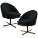 Kit 2 Poltronas Decorativas Giratórias Base Xis Madeira Rafa B-300 Veludo Preto - Domi