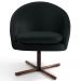 Kit 2 Poltronas Decorativas Giratórias Base Xis Madeira Rafa B-300 Veludo Preto - Domi