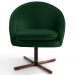 Kit 2 Poltronas Decorativas Giratórias Base Xis Madeira Rafa B-303 Veludo Verde Musgo - Domi