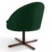 Kit 2 Poltronas Decorativas Giratórias Base Xis Madeira Rafa B-303 Veludo Verde Musgo - Domi