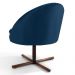 Kit 2 Poltronas Decorativas Giratórias Base Xis Madeira Rafa B-304 Veludo Azul Marinho - Domi