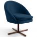 Kit 2 Poltronas Decorativas Giratórias Base Xis Madeira Rafa B-304 Veludo Azul Marinho - Domi