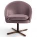 Kit 2 Poltronas Decorativas Giratórias Base Xis Madeira Rafa B-305 Veludo Rosê - Domi