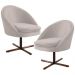 Kit 2 Poltronas Decorativas Giratórias Base Xis Madeira Rafa B-309 Veludo Bege - Domi