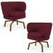 Kit 2 Poltronas Decorativas Melissa Base Ka Giratória Castanho Veludo C-278 Marsala - Domi