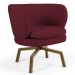 Kit 2 Poltronas Decorativas Melissa Base Ka Giratória Castanho Veludo C-278 Marsala - Domi