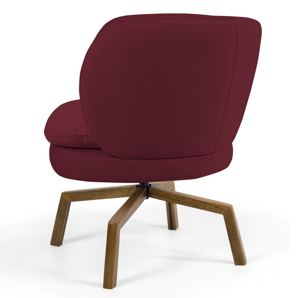 Kit 2 Poltronas Decorativas Melissa Base Ka Giratória Castanho Veludo C-278 Marsala - Domi
