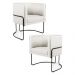 Kit 2 Poltronas Decorativas Pés Metal Betina A-48 Linho Flocos - Domi