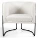 Kit 2 Poltronas Decorativas Pés Metal Betina A-48 Linho Flocos - Domi